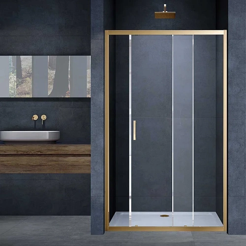 Душевая дверь Vincea Alpha VDS-3AL120CLG, 1200, брашированное золото, стекло прозрачное Душевая дверь Vincea Alpha VDS-3AL120CLG, 1200, брашированное золото, стекло прозрачное