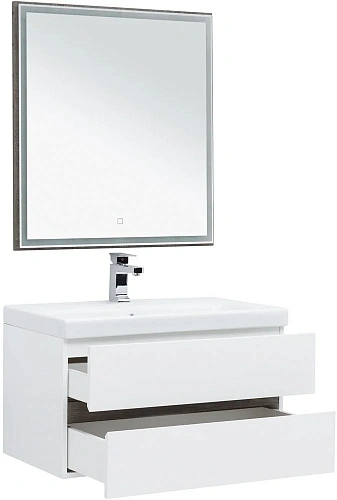 Комплект мебели Aquanet Беркли 80 белый/дуб рошелье (зеркало дуб рошелье) 00258969 Комплект мебели Aquanet Беркли 80 белый/дуб рошелье (зеркало дуб рошелье) 00258969
