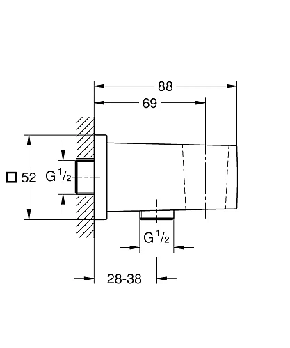 Шланговое подключение GROHE Euphoria Cube, теплый закат матовый (26370DL0) Шланговое подключение GROHE Euphoria Cube, теплый закат матовый (26370DL0)