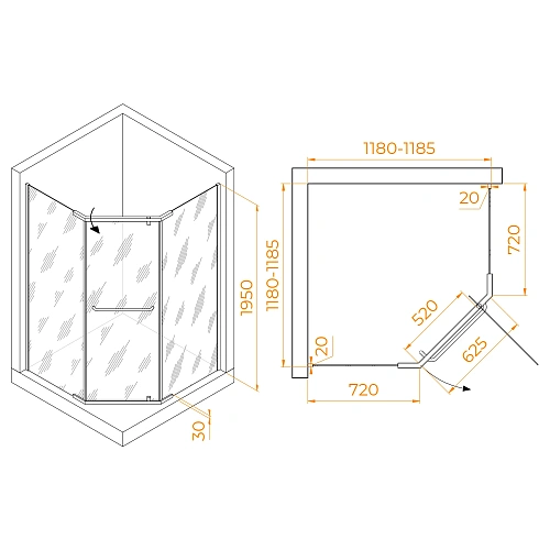 Душевой уголок RGW PA-081B 1200x1200 мм 35088122-14 черный Easy Clean Душевой уголок RGW PA-081B 1200x1200 мм 35088122-14 черный Easy Clean