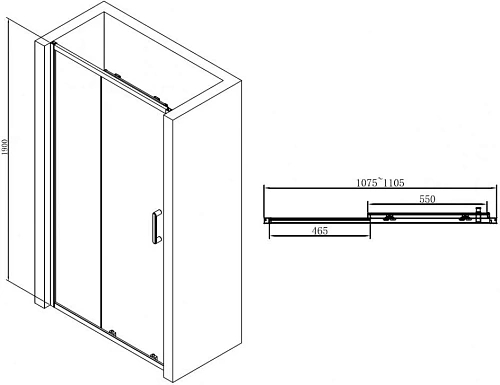 Душевая дверь ABBER Schwarzer Diamant AG30110B Душевая дверь ABBER Schwarzer Diamant AG30110B