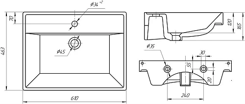 Тумба с раковиной DIWO Воронеж 60 подвесная, ореховый дубослив, с сифоном 579742 Тумба с раковиной DIWO Воронеж 60 подвесная, ореховый дубослив, с сифоном 579742