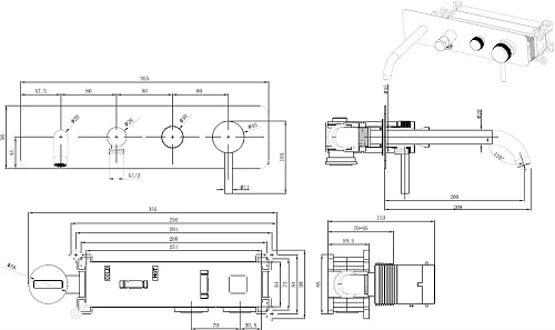 Смеситель для ванны Allen Brau Priority 5.31A05-31 (с внутренней частью) черный матовый Смеситель для ванны Allen Brau Priority 5.31A05-31 (с внутренней частью) черный матовый