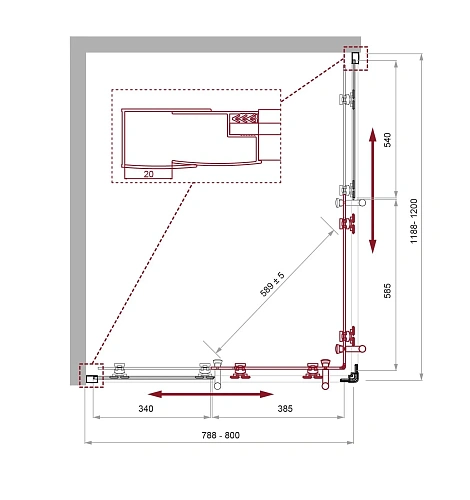 Душевой уголок BelBagno UNO-195-AH-2-120/80-P-Cr 1200x800 мм Душевой уголок BelBagno UNO-195-AH-2-120/80-P-Cr 1200x800 мм