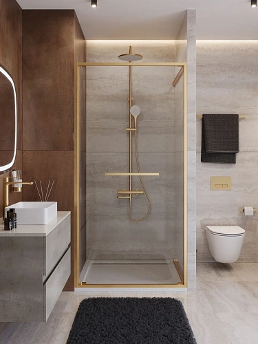 Душевая дверь CEZARES LUX-B-FS-1-100-C-BORO 100 см, профиль брашированное золото, стекло прозрачное Душевая дверь CEZARES LUX-B-FS-1-100-C-BORO 100 см, профиль брашированное золото, стекло прозрачное