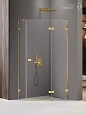 Душевой уголок NEW TRENDY AVEXA GOLD SHINE R 100x80x200 EXK-3847 золото Душевой уголок NEW TRENDY AVEXA GOLD SHINE R 100x80x200 EXK-3847 золото