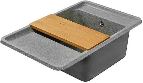 Кухонная мойка Aquaton Беллис 78 1A725032BS230 из литого мрамора, серый Кухонная мойка Aquaton Беллис 78 1A725032BS230 из литого мрамора, серый