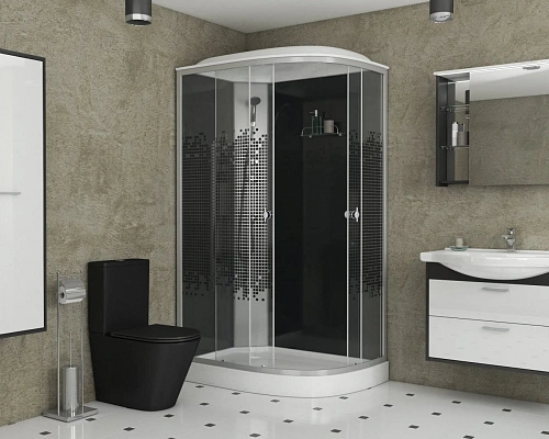 Душевая кабина Niagara NG-4512-14R BLACK (1200х800х2150) низкий поддон (13см) стекло мозаика 45121453R Душевая кабина Niagara NG-4512-14R BLACK (1200х800х2150) низкий поддон (13см) стекло мозаика 45121453R