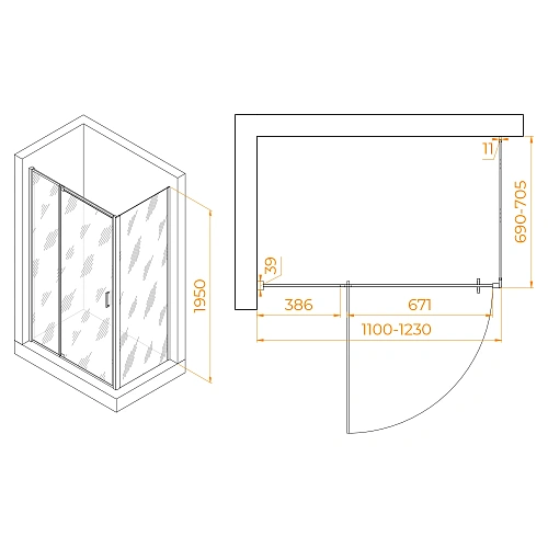 Душевой уголок RGW PA-078B (RGW PA-008B + Z-050-2B) 1100x700 мм 350807817-14 черный Easy Clean Душевой уголок RGW PA-078B (RGW PA-008B + Z-050-2B) 1100x700 мм 350807817-14 черный Easy Clean