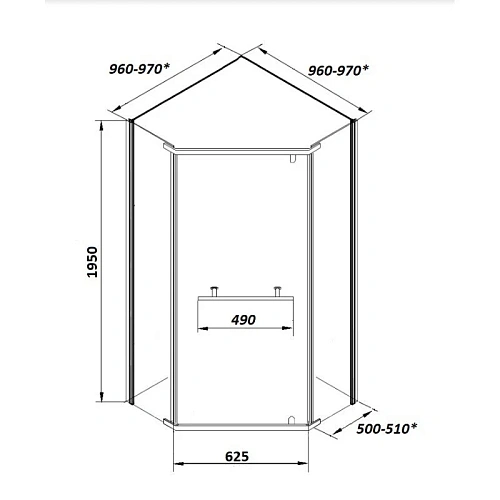 Душевой уголок Ceruttispa CHIKA ZP101B без поддона 100x100x195 Душевой уголок Ceruttispa CHIKA ZP101B без поддона 100x100x195