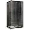 Душевой уголок ABBER Schwarzer Diamant AG02128BH 120x80 см универсальный, профиль черный, стекло прозрачное