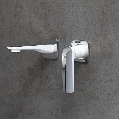 Смеситель для раковины Lemark Allegro LM5936CW встраиваемый, хром/белый Смеситель для раковины Lemark Allegro LM5936CW встраиваемый, хром/белый