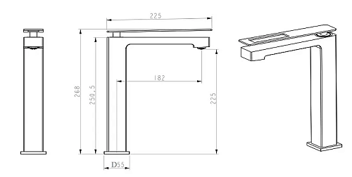 Смеситель для раковины Boheme BlackUW 142-BUW Смеситель для раковины Boheme BlackUW 142-BUW
