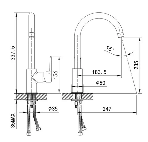 Смеситель для кухни Iddis Cuba CU3MBJ0i05, состаренная медь Смеситель для кухни Iddis Cuba CU3MBJ0i05, состаренная медь