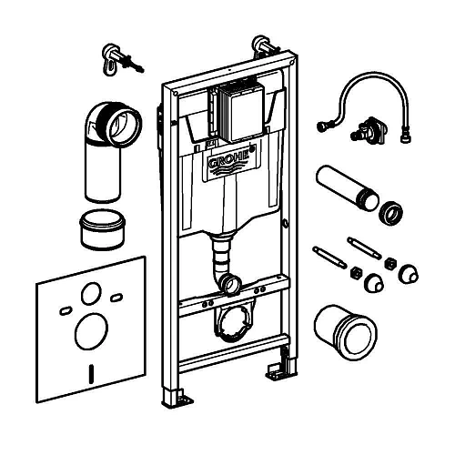 Инсталляция для унитаза GROHE Rapid SL (38539001) с принадлежностями для монтажа перед стеной Инсталляция для унитаза GROHE Rapid SL (38539001) с принадлежностями для монтажа перед стеной
