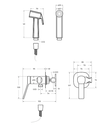Гигиенический душ BelBagno ALBANO-HGN-CRM Гигиенический душ BelBagno ALBANO-HGN-CRM