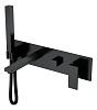 Смеситель для ванны Boheme Qubic Matt Black 474-2-B встроенный