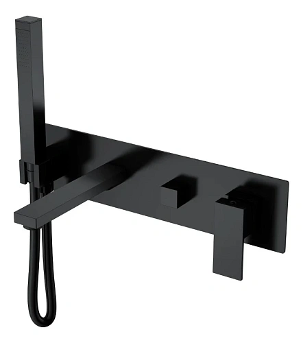 Смеситель для ванны Boheme Qubic Matt Black 474-2-B встроенный Смеситель для ванны Boheme Qubic Matt Black 474-2-B встроенный