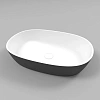 Раковина WHITECROSS Opal 56x38 (черный/белый мат) искусственный камень 0709.056038.20100