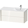 Картинка анонса товара «тумба под раковину duravit xviu xv41390b122 подвесная 121 см белая глянцевый»