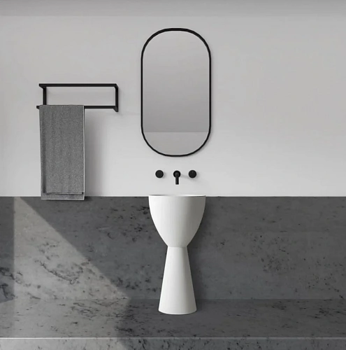 Раковина ABBER Stein AS2507 отдельностоящая, белая матовая Раковина ABBER Stein AS2507 отдельностоящая, белая матовая