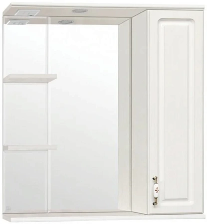 Зеркальный шкаф Style Line Олеандр-2 75/С, рельеф пастель ЛС-00000203 Зеркальный шкаф Style Line Олеандр-2 75/С, рельеф пастель ЛС-00000203