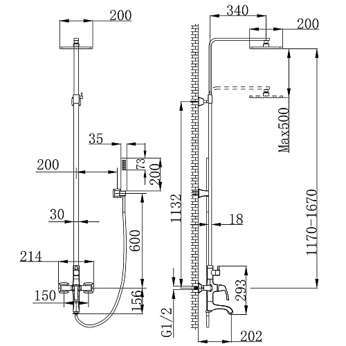 Душевая система Lemark Nubira LM6262ORB, черная бронза Душевая система Lemark Nubira LM6262ORB, черная бронза