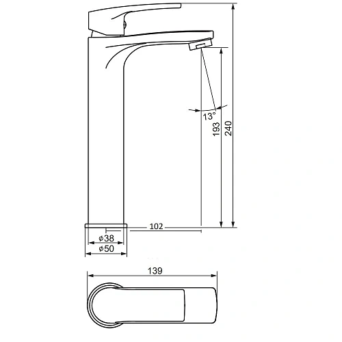 Смеситель для раковины Damixa Eclipse 2.0 480250300 высокий, черный Смеситель для раковины Damixa Eclipse 2.0 480250300 высокий, черный