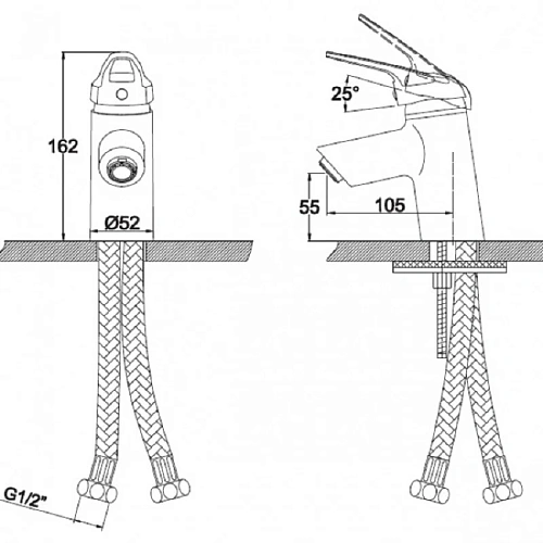 Смеситель для раковины Kaiser 12088 с гигиеническим душем Смеситель для раковины Kaiser 12088 с гигиеническим душем