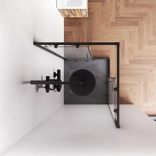 Душевой уголок AM.PM Gem W90G-403-8080-BT 80x80 черный матовый, стекло прозрачное Душевой уголок AM.PM Gem W90G-403-8080-BT 80x80 черный матовый, стекло прозрачное