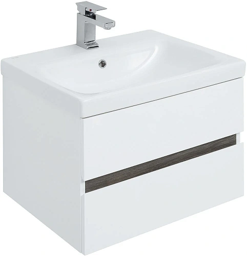 Комплект мебели Aquanet Беркли 60 белый/дуб рошелье (зеркало дуб рошелье) 00258906 Комплект мебели Aquanet Беркли 60 белый/дуб рошелье (зеркало дуб рошелье) 00258906