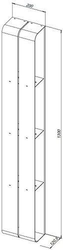 Полка Aquanet Магнум 20x130 черная матовая, вертикальная 00302228 Полка Aquanet Магнум 20x130 черная матовая, вертикальная 00302228
