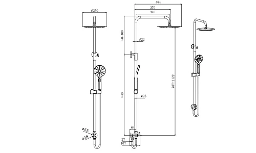 Душевая система Aquatek ВЕГА AQ2046CR хром Душевая система Aquatek ВЕГА AQ2046CR хром