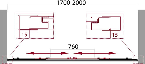 Душевая дверь BelBagno Unique BF2 UNIQUE-BF-2-170/200-M-Cr профиль хром/матовое стекло Душевая дверь BelBagno Unique BF2 UNIQUE-BF-2-170/200-M-Cr профиль хром/матовое стекло