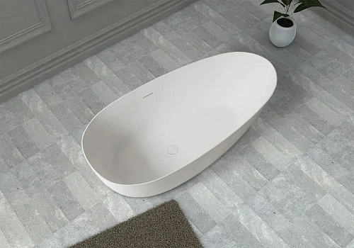 Ванна отдельностоящая ABBER AS9611-1.6 160x75 универсальная, белая матовая, искусственный камень Ванна отдельностоящая ABBER AS9611-1.6 160x75 универсальная, белая матовая, искусственный камень