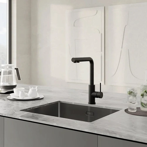 Смеситель для кухни Iddis Rule (RULBLLFi05) с фильтром черный матовый Смеситель для кухни Iddis Rule (RULBLLFi05) с фильтром черный матовый