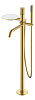 Картинка анонса товара «смеситель для ванны boheme stick matt gold c ручкой touch gold напольный 129-mg.2 золото-матовый»