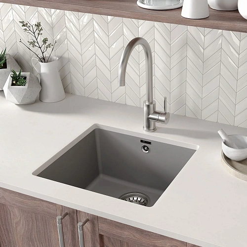 Кухонная мойка Lemark SINARA 440-U встраиваемая снизу из кварцгранита, антрацит 9910067 Кухонная мойка Lemark SINARA 440-U встраиваемая снизу из кварцгранита, антрацит 9910067