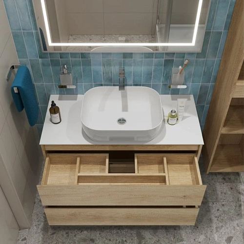 Тумба со столешницей и раковиной BelBagno KRAFT 100 kraft100rnn-kepbo-1302-set подвесная KRAFT100RNN-KEPBO-1302-SET Тумба со столешницей и раковиной BelBagno KRAFT 100 kraft100rnn-kepbo-1302-set подвесная KRAFT100RNN-KEPBO-1302-SET