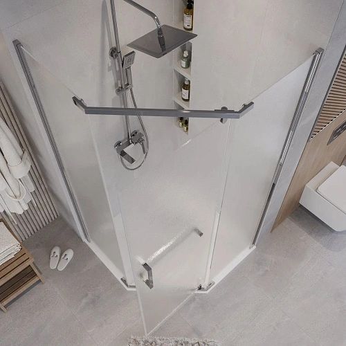 Душевой уголок GROSSMAN Pragma 302.K33.03.1010.10.02 (100x100x195) трапеция,распашн,хром,стекло шиншилла Душевой уголок GROSSMAN Pragma 302.K33.03.1010.10.02 (100x100x195) трапеция,распашн,хром,стекло шиншилла