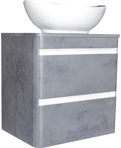 Тумба под раковину Style Line Атлантика 70, Люкс бетон темный, (2 ящ.), со столешницей МДФ, PLUS СС-00002282 Тумба под раковину Style Line Атлантика 70, Люкс бетон темный, (2 ящ.), со столешницей МДФ, PLUS СС-00002282