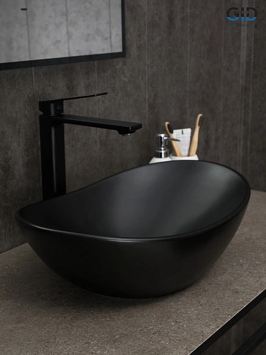 Раковина Gid Bm9133 53352 накладная черная матовая 48x30.5x14.5 Раковина Gid Bm9133 53352 накладная черная матовая 48x30.5x14.5