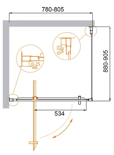 Душевой уголок CEZARES MOLVENO-AH-1-80/90-C-Cr-IV 80x90см стекло прозрачное, профиль хром Душевой уголок CEZARES MOLVENO-AH-1-80/90-C-Cr-IV 80x90см стекло прозрачное, профиль хром