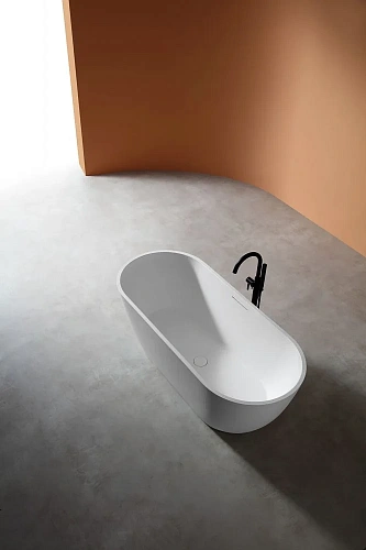 Ванна отдельностоящая ABBER AM9941 170x75 универсальная, белая матовая, искусственный камень Ванна отдельностоящая ABBER AM9941 170x75 универсальная, белая матовая, искусственный камень