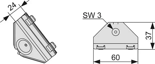 Угловое соединение TECE 9010002 TECEPROFIL Угловое соединение TECE 9010002 TECEPROFIL