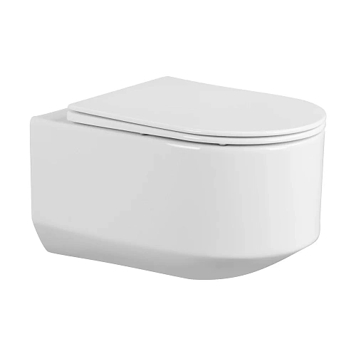 Унитаз подвесной ABBER Bequem AC1130 белый, безободковый, смыв торнадо Унитаз подвесной ABBER Bequem AC1130 белый, безободковый, смыв торнадо