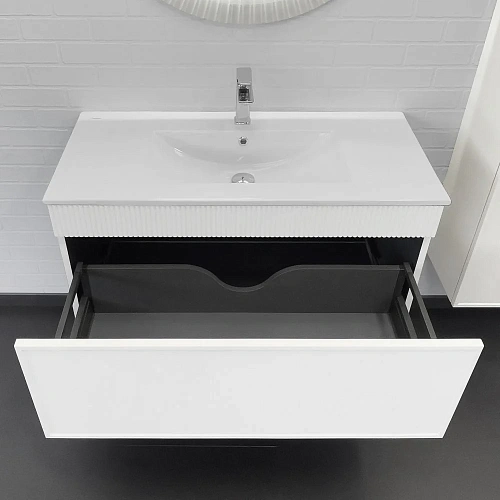 Тумба с раковиной Comforty Мадрид 100 00-00017864 белый матовый раковина Comforty 100E Тумба с раковиной Comforty Мадрид 100 00-00017864 белый матовый раковина Comforty 100E