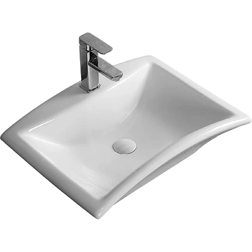 Раковина Ceruttispa CR7096 615х440х185 накладная, белая, асимметричная Раковина Ceruttispa CR7096 615х440х185 накладная, белая, асимметричная