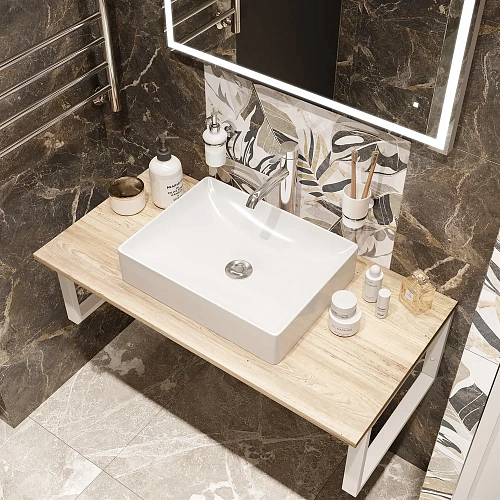 Раковина STWORKI накладная 50 3050-KL белый глянец 559933 Раковина STWORKI накладная 50 3050-KL белый глянец 559933