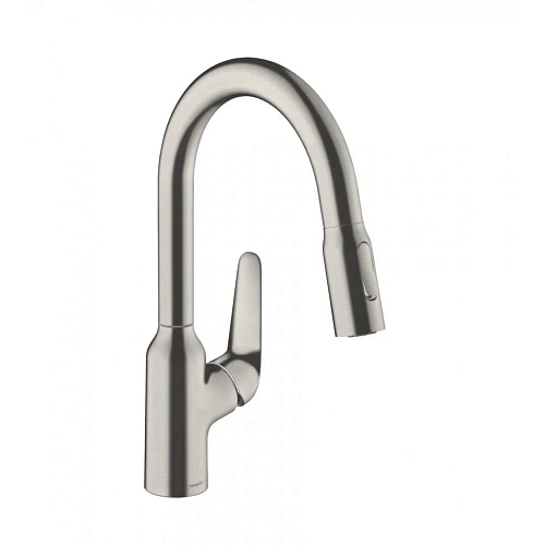 Смеситель для кухни Hansgrohe 180, с вытяжным душем, 2jet 71801800, под сталь Смеситель для кухни Hansgrohe 180, с вытяжным душем, 2jet 71801800, под сталь